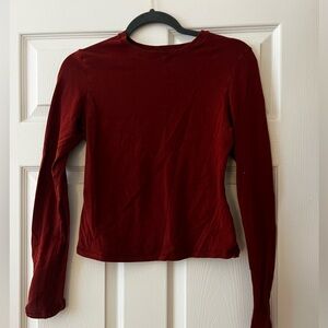 Skims cotton burgundy long sleeve tee - size M
